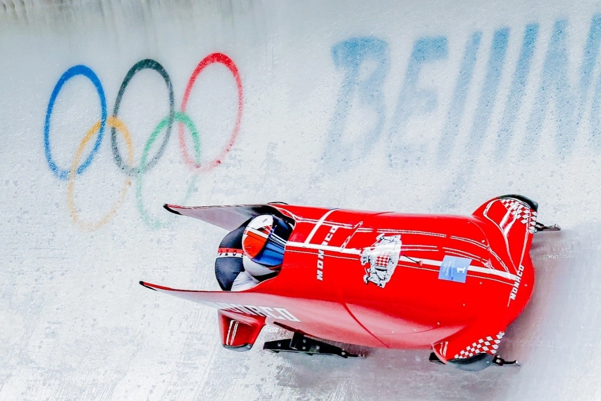 Le bobsleigh monégasque en action